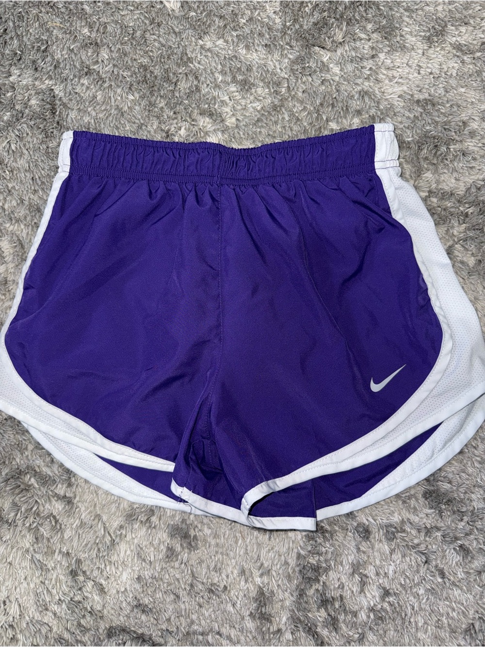 Nike Women’s Purple Athletic Shorts with White Trim